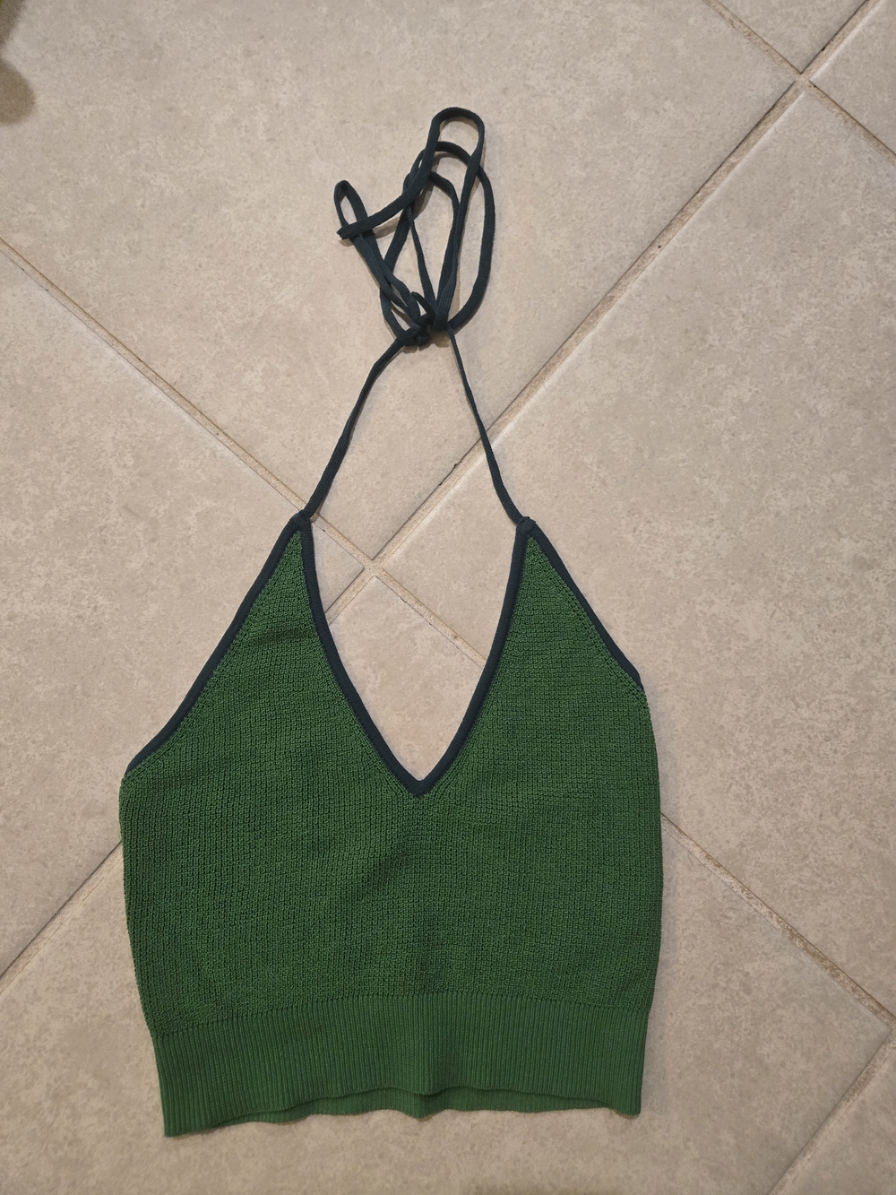 Intimately By Free People Green Knit Halter Crop Top